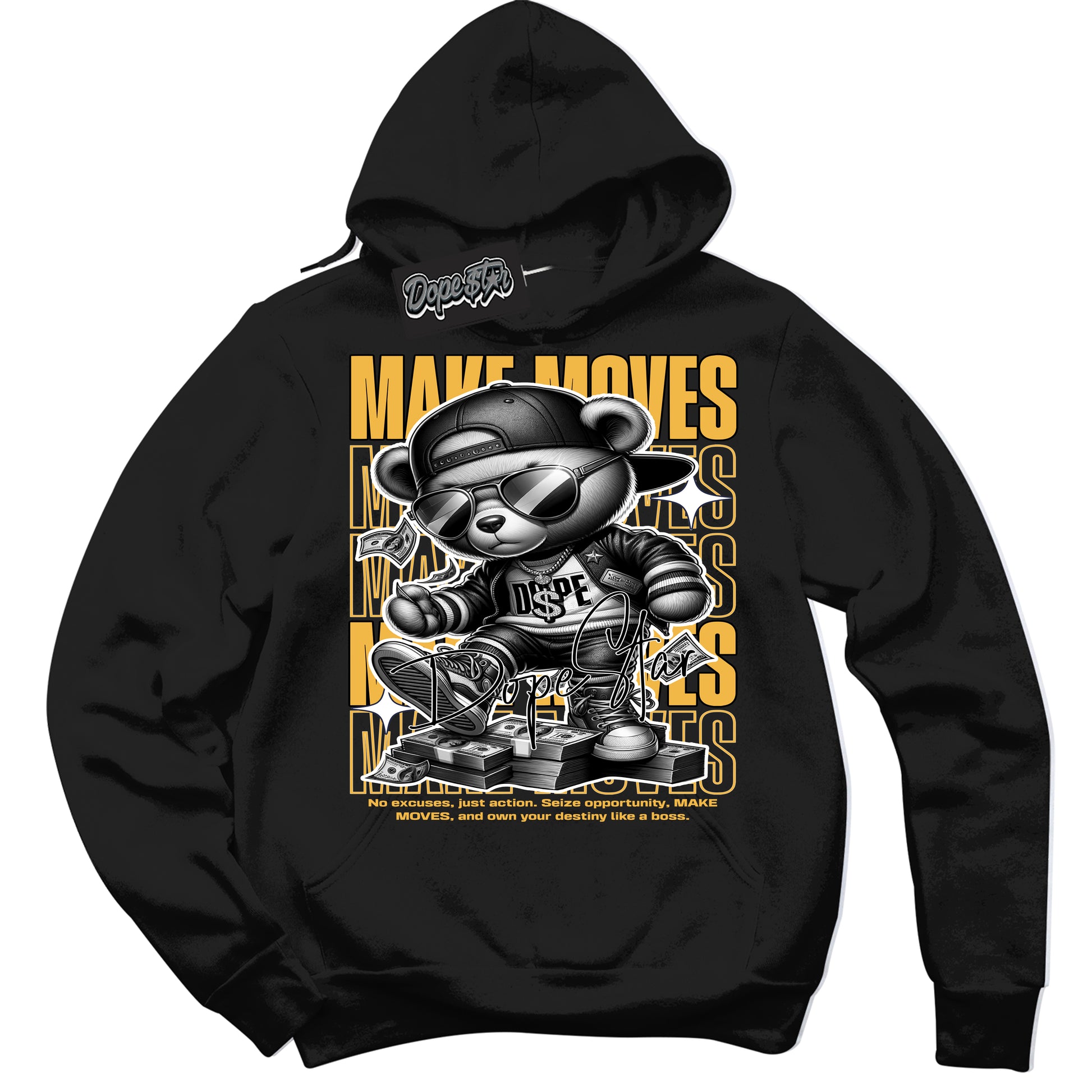 Cool Black Hoodie with “Make Moves” design that Perfectly Matches Wu Tang Dunk.

