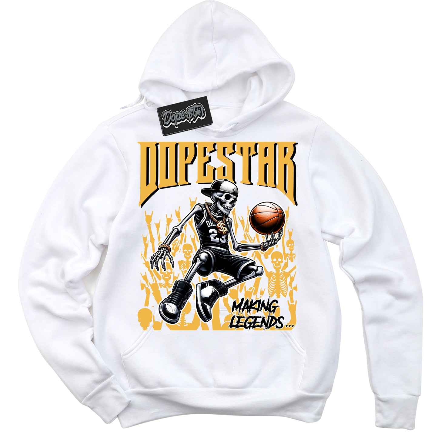 Cool White Hoodie with “Making Legends” design that Perfectly Matches Wu Tang Dunk.
