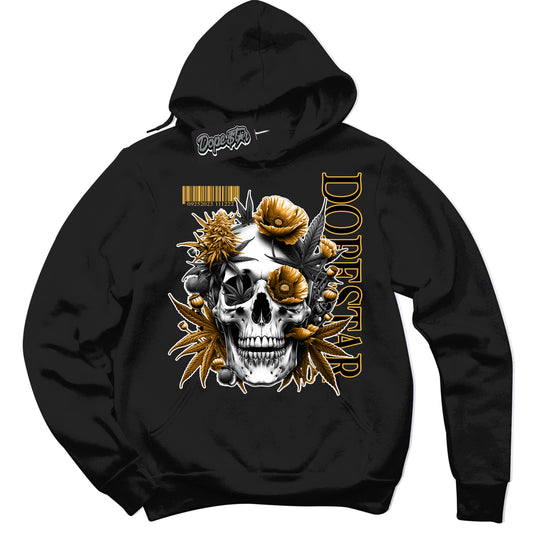 Cool Black Hoodie with “Skull Poppies” design that Perfectly Matches Wu Tang Dunk.