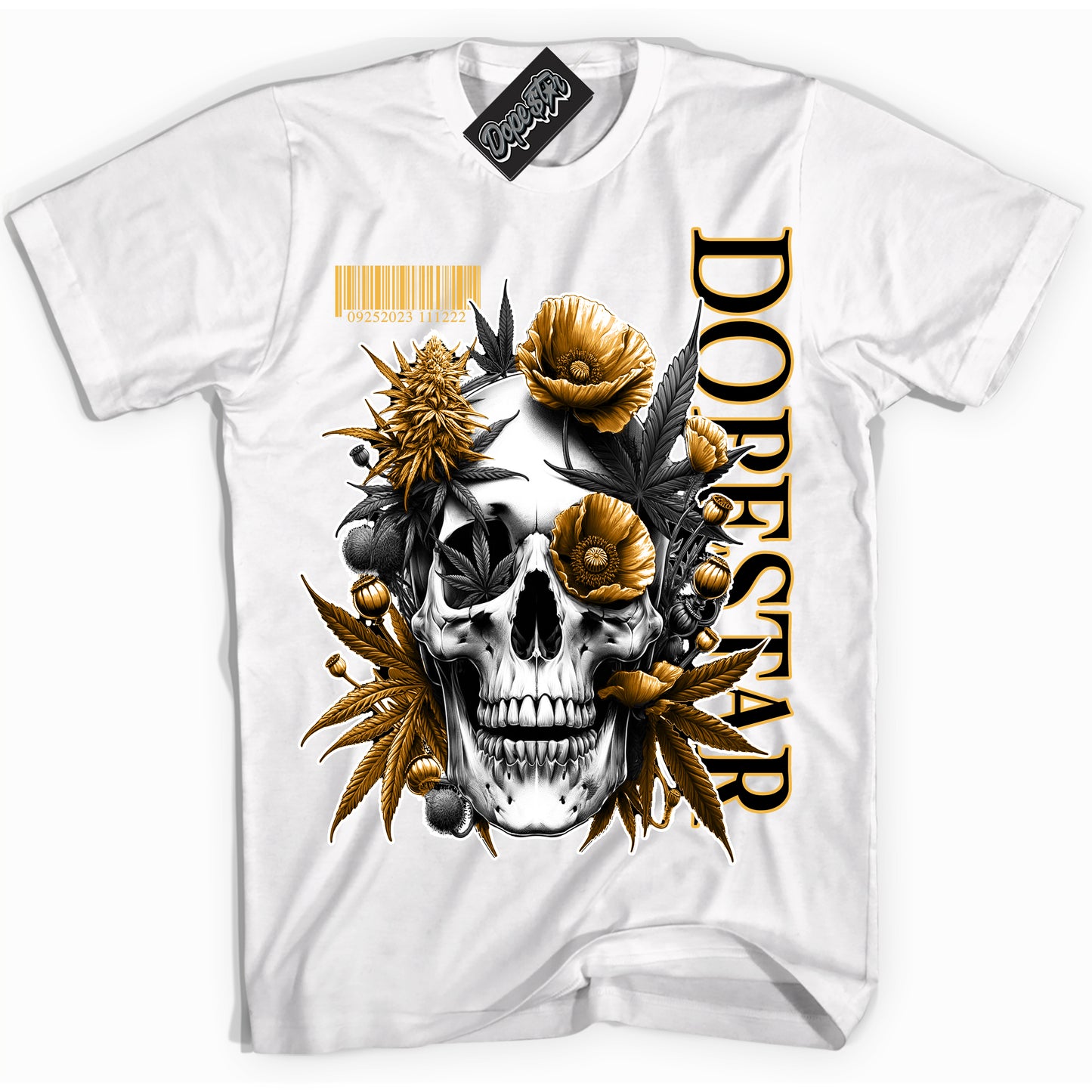 Cool White Shirt with “Skull Poppies” design that perfectly matches Wu Tang Dunk.
