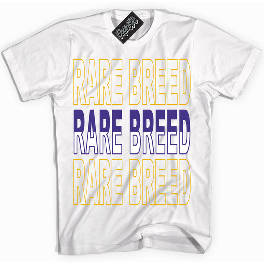 Cool White Shirt with “Rare Breed” design that perfectly matches the Air Force 1 QS Kobe Lakers Home Sneakers.
