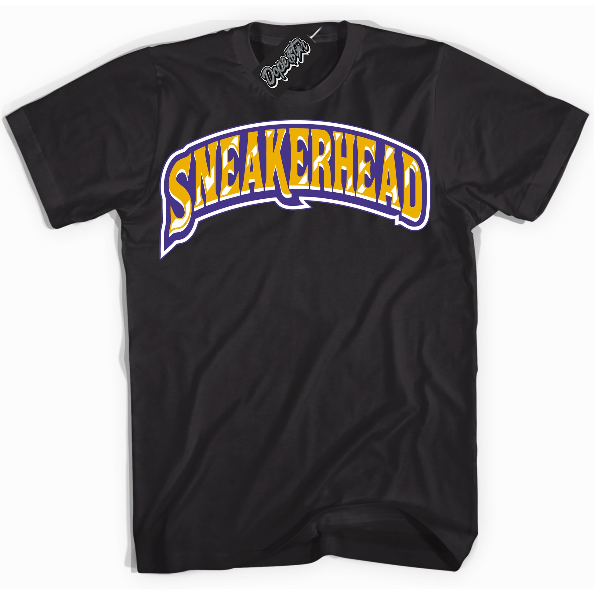 Cool Black Shirt with “Sneakerhead” design that perfectly matches the Air Force 1 QS Kobe Lakers Home Sneakers.
