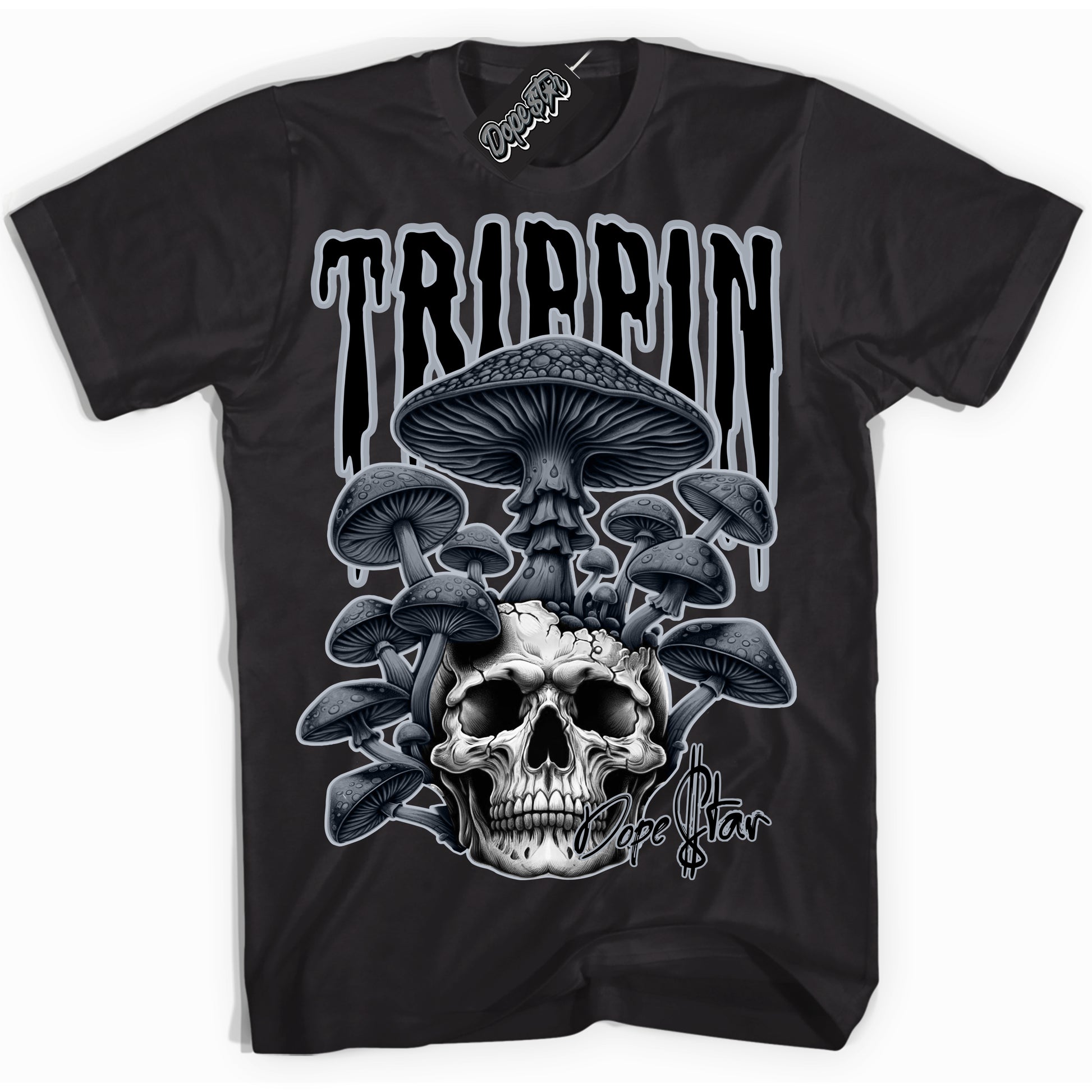 Cool Black Shirt with “Trippin” design that perfectly matches The KAWS X Sky High Farm 1s.