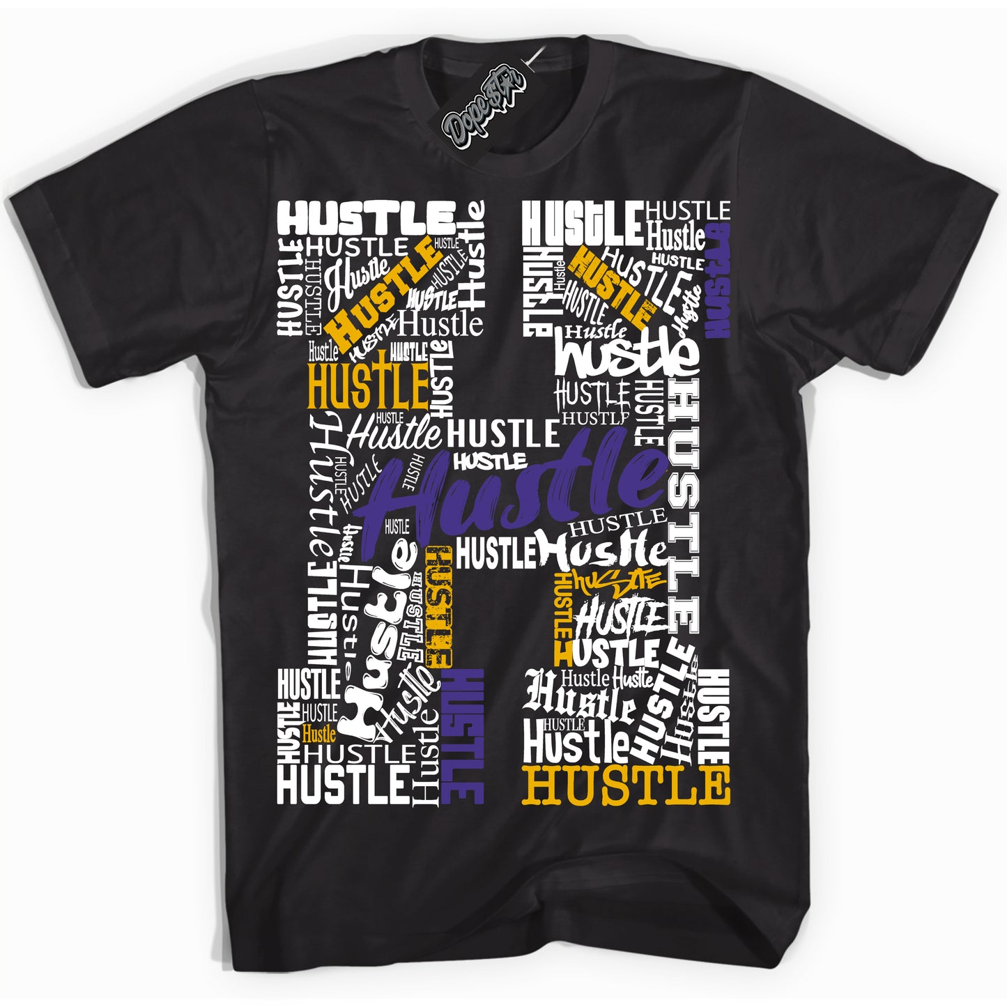 Cool Black Shirt with “Hustle H” design that perfectly matches the Kobe 8 Protro Lakers Home Sneakers.