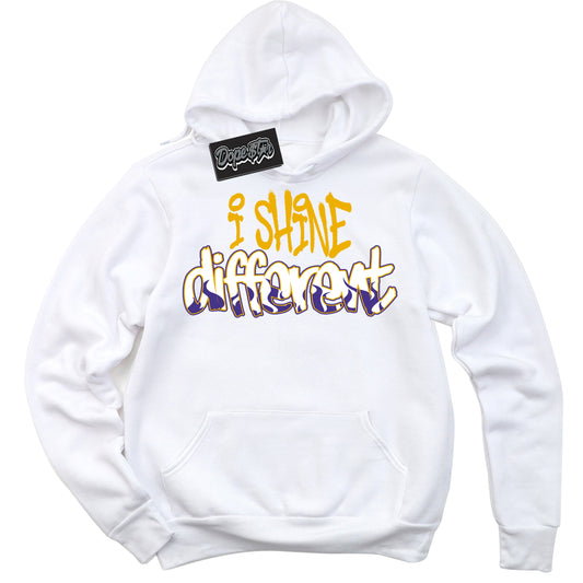 Cool White Hoodie with “I Shine Different” design that Perfectly Matches Kobe 8 Protro Lakers Home Sneakers.