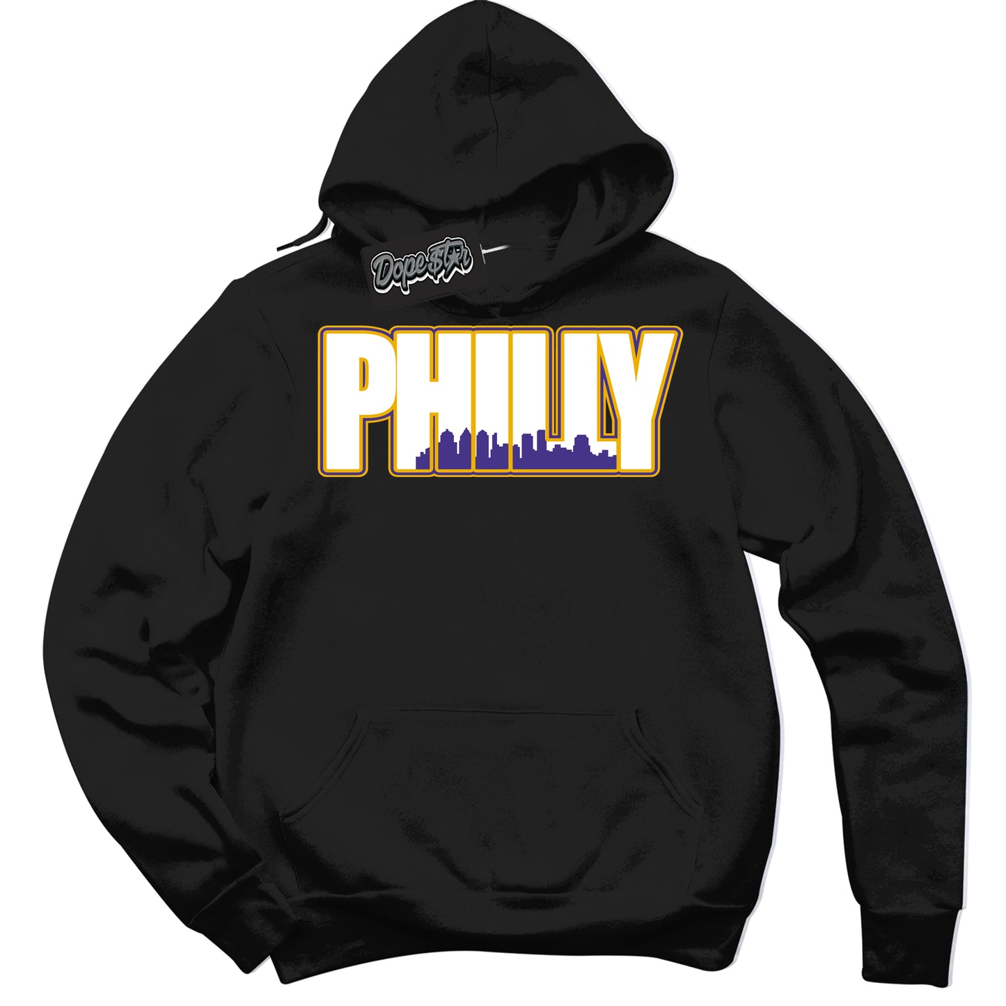 Cool Black Hoodie with “Philly” design that Perfectly Matches Kobe 8 Protro Lakers Home Sneakers.