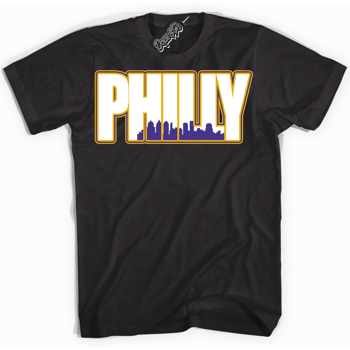 Cool Black Shirt with “Philly” design that perfectly matches the Kobe 8 Protro Lakers Home Sneakers.