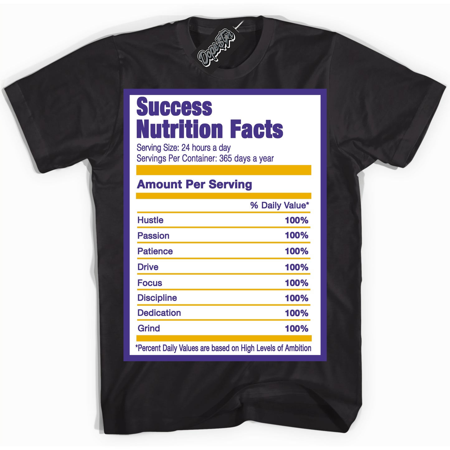 Cool Black Shirt with “Success Nutrition” design that perfectly matches the Kobe 8 Protro Lakers Home Sneakers.