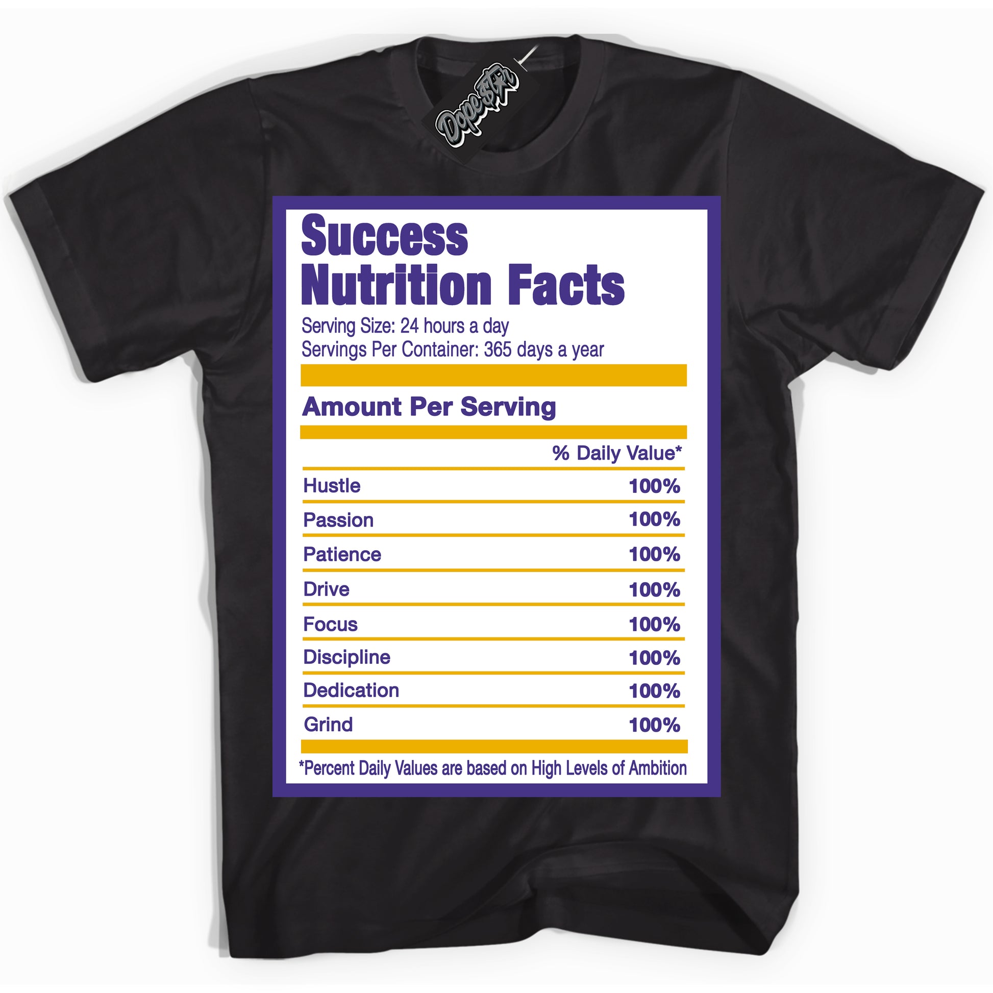 Cool Black Shirt with “Success Nutrition” design that perfectly matches the Kobe 8 Protro Lakers Home Sneakers.