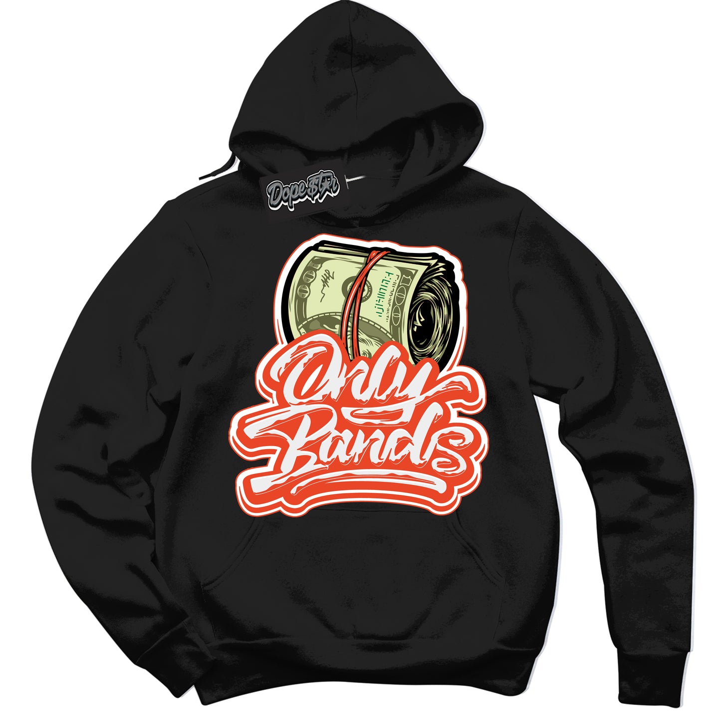 Cool Black Hoodie with “Only Bands” design that Perfectly Matches Cosmic Clay Dunk.