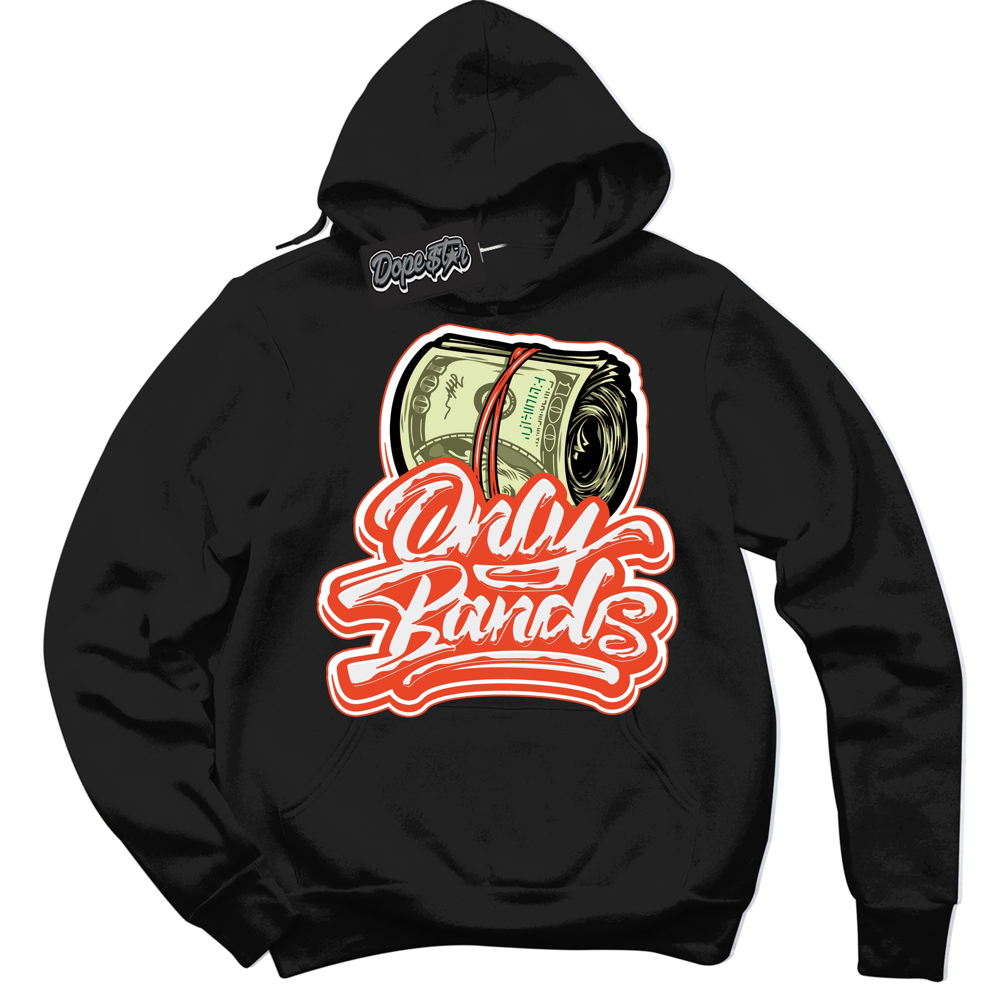 Cool Black Hoodie with “Only Bands” design that Perfectly Matches Cosmic Clay Dunk.
