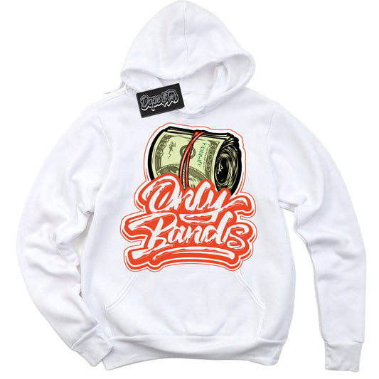 Cool White Hoodie with “Only Bands” design that Perfectly Matches Cosmic Clay Dunk.