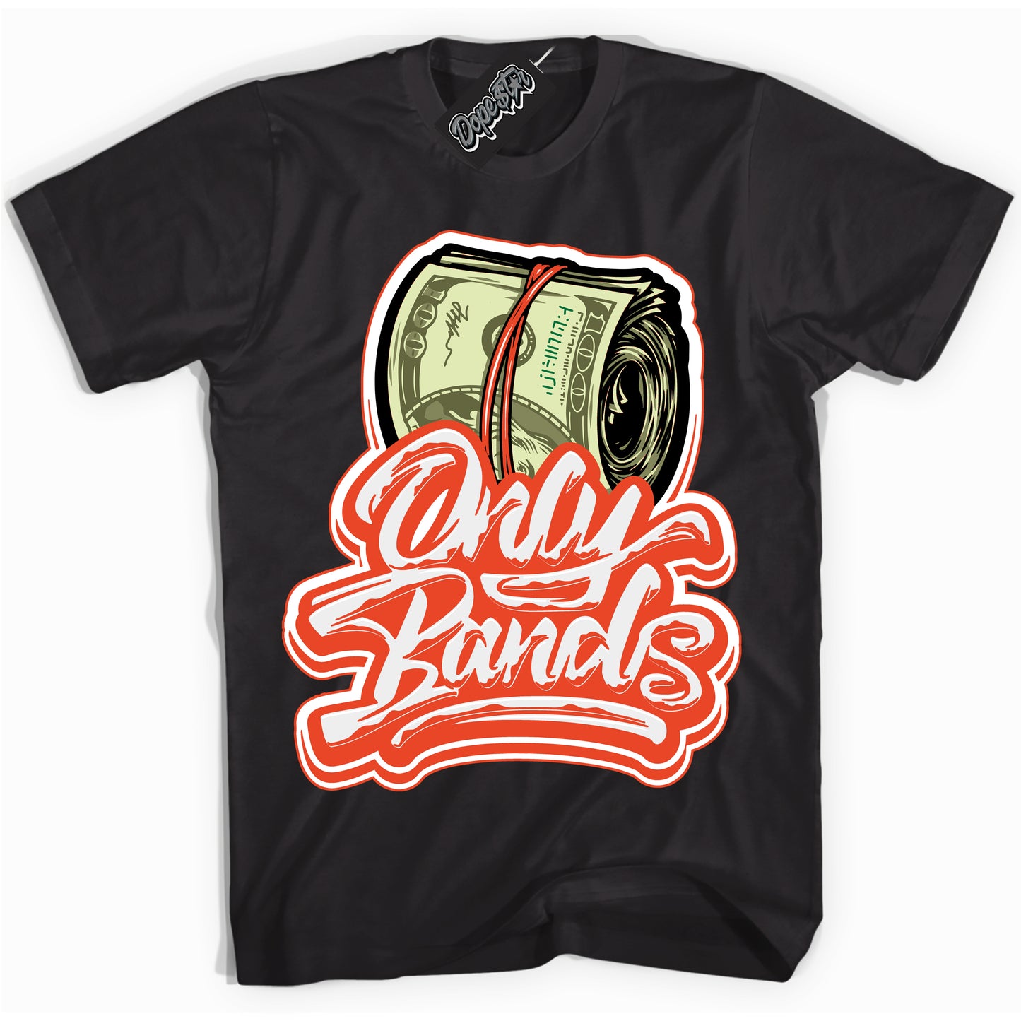 Cool Black Shirt with “Only Bands” design that perfectly matches Cosmic Clay Dunk.
