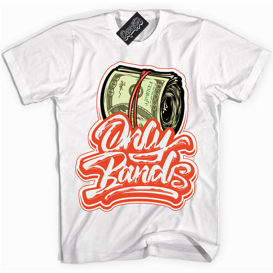 Cool White Shirt with “Only Bands” design that perfectly matches Cosmic Clay Dunk.
