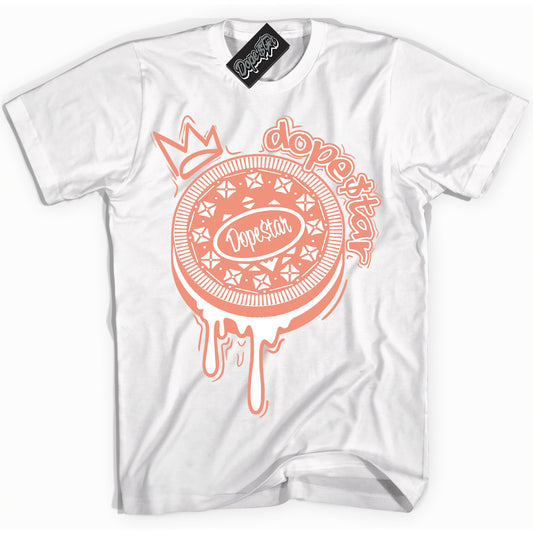 Cool White Shirt with “Oreo DS” design that perfectly matches Light Wild Mango Dunk.
