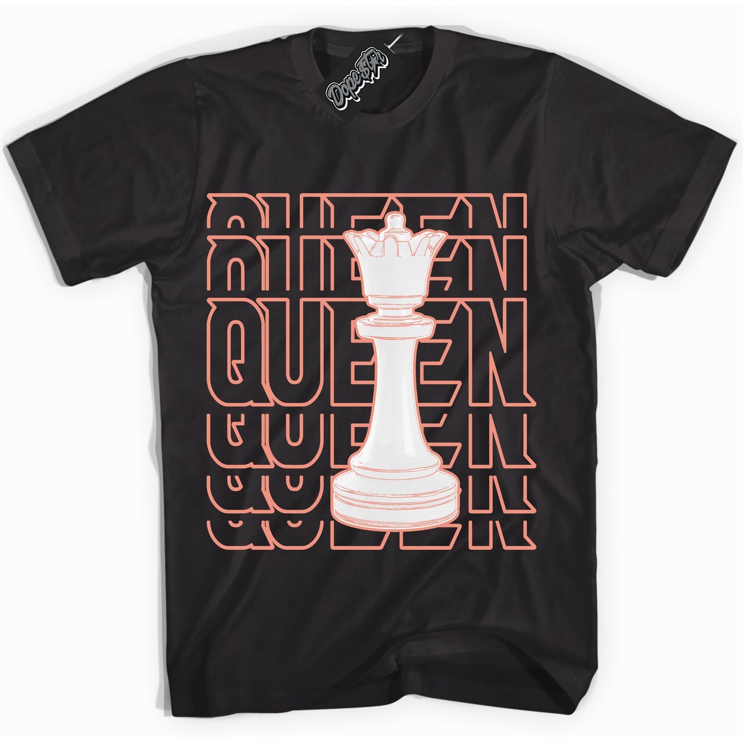 Cool Black Shirt with “Queen Chess” design that perfectly matches Light Wild Mango Dunk.
