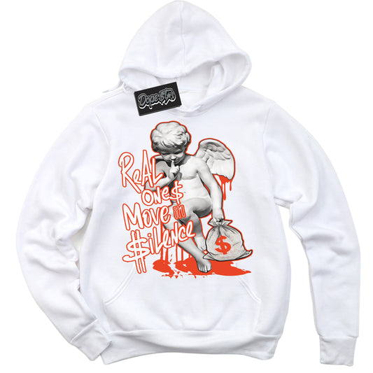 Cool White Hoodie with “Real Ones Cherub” design that Perfectly Matches Cosmic Clay Dunk.