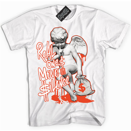 Cool White Shirt with “Real Ones Cherub” design that perfectly matches Cosmic Clay Dunk.
