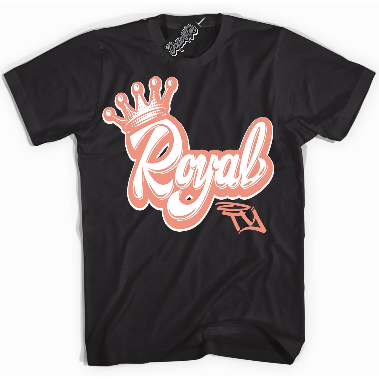 Cool Black Shirt with “Royalty” design that perfectly matches Light Wild Mango Dunk.
