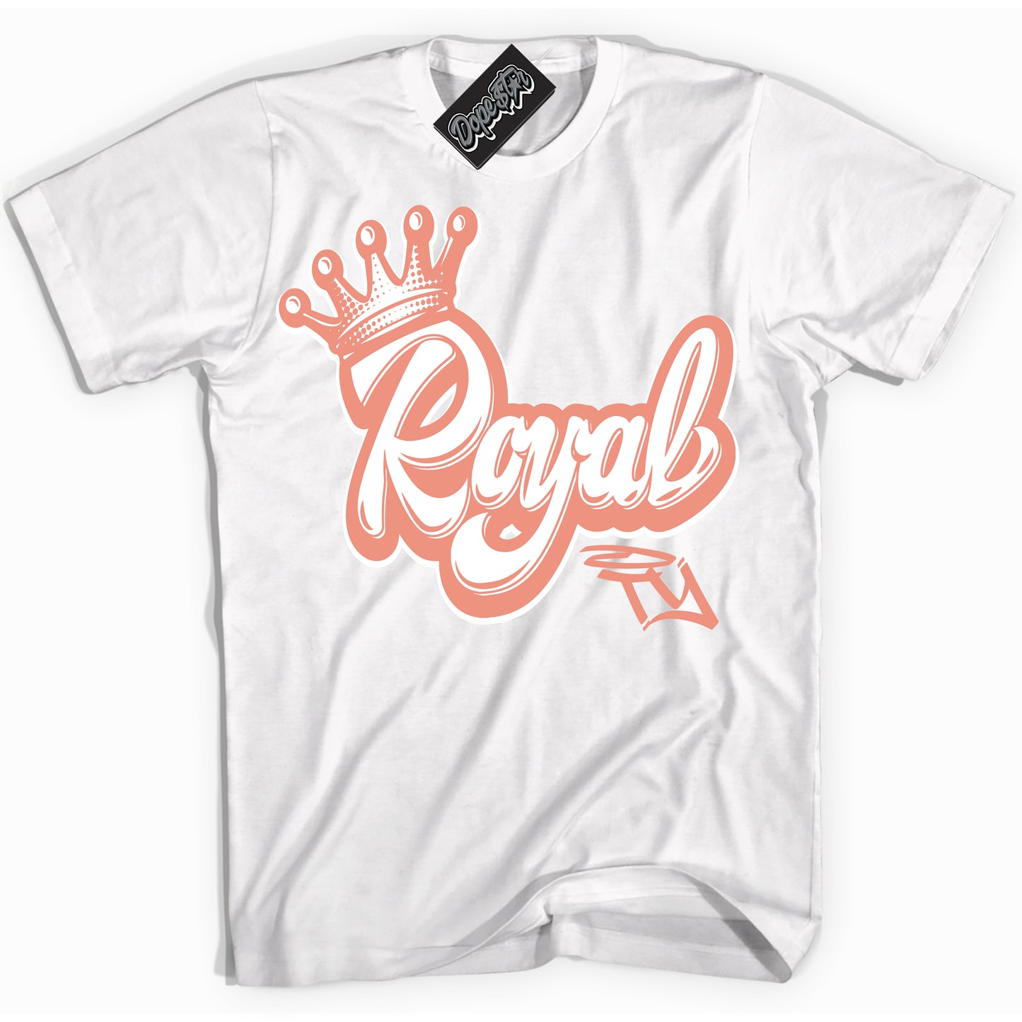 Cool White Shirt with “Royalty” design that perfectly matches Light Wild Mango Dunk.
