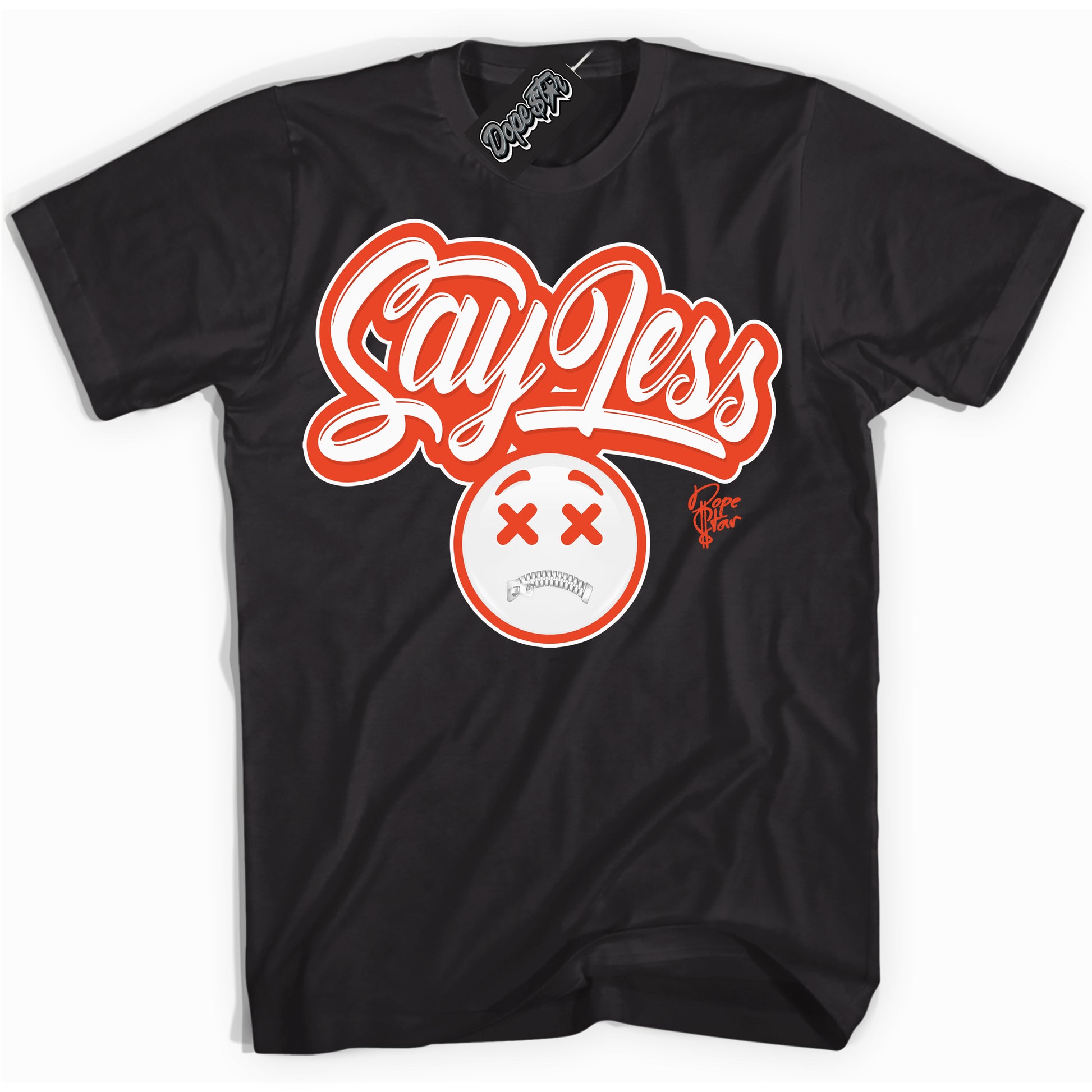 Cool Black Shirt with “Say Less” design that perfectly matches Cosmic Clay Dunk.