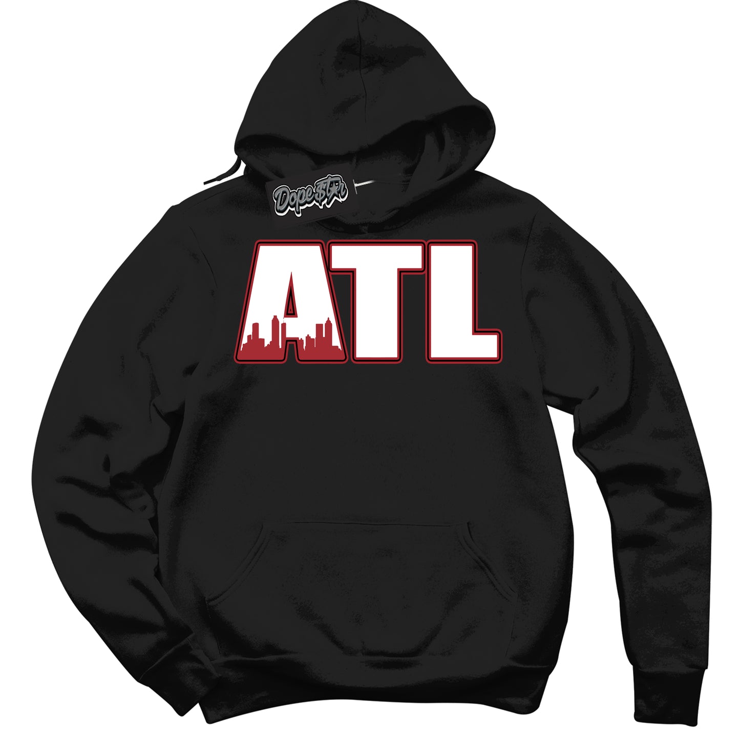 Cool Black Hoodie with “Atlanta” design that Perfectly Matches Black Toe Reimagined 1s Jordans.
