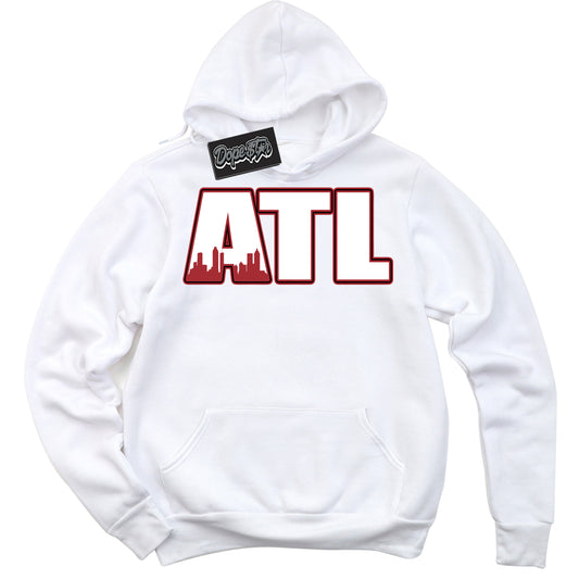 Cool White Hoodie with “Atlanta” design that Perfectly Matches Black Toe Reimagined 1s Jordans.
