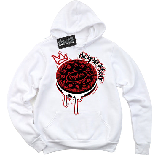 Cool White Hoodie with “Oreo DS” design that Perfectly Matches Black Toe Reimagined 1s Jordans.
