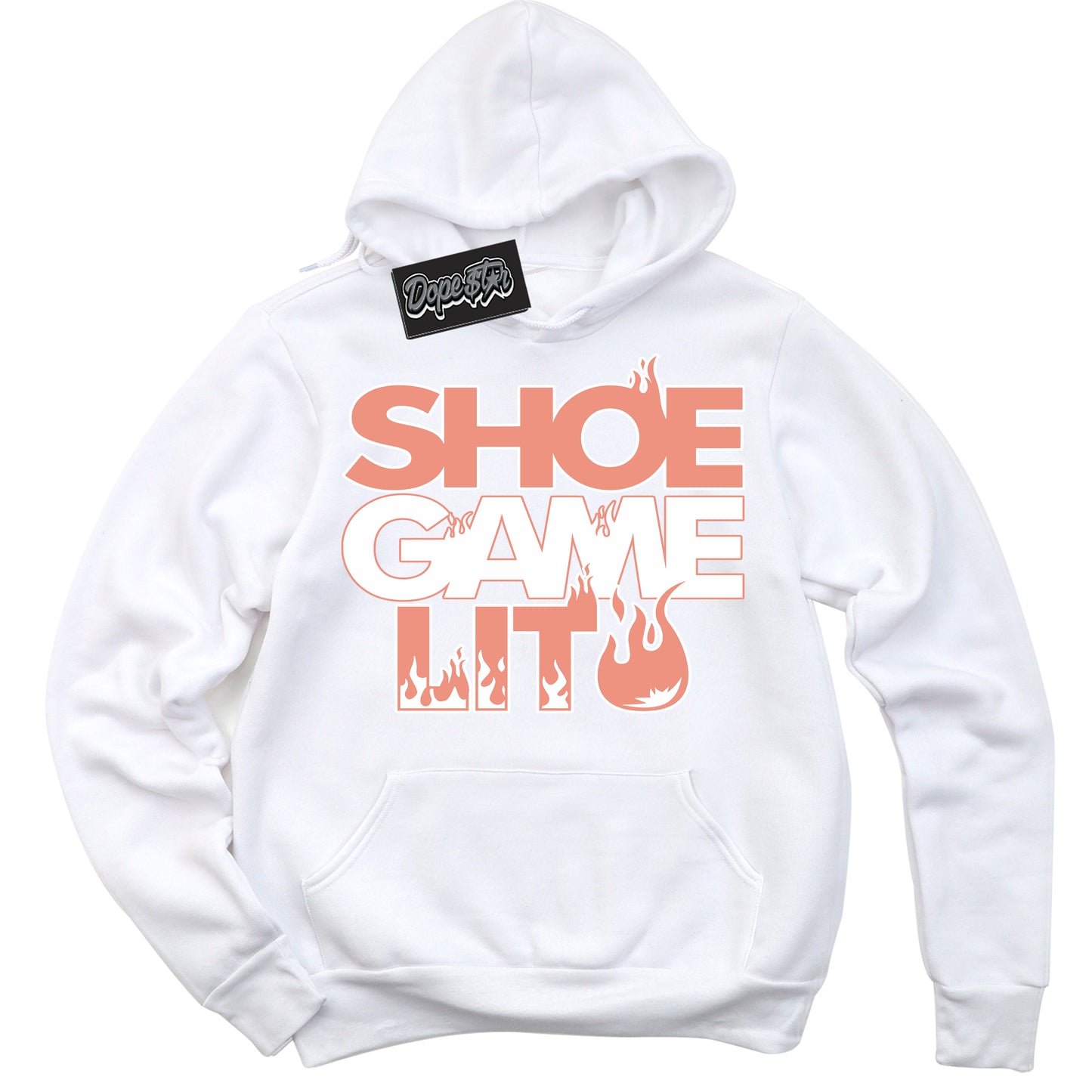 Cool Black Hoodie with “Shoe Game Lit” design that Perfectly Matches Light Wild Mango Dunk.
