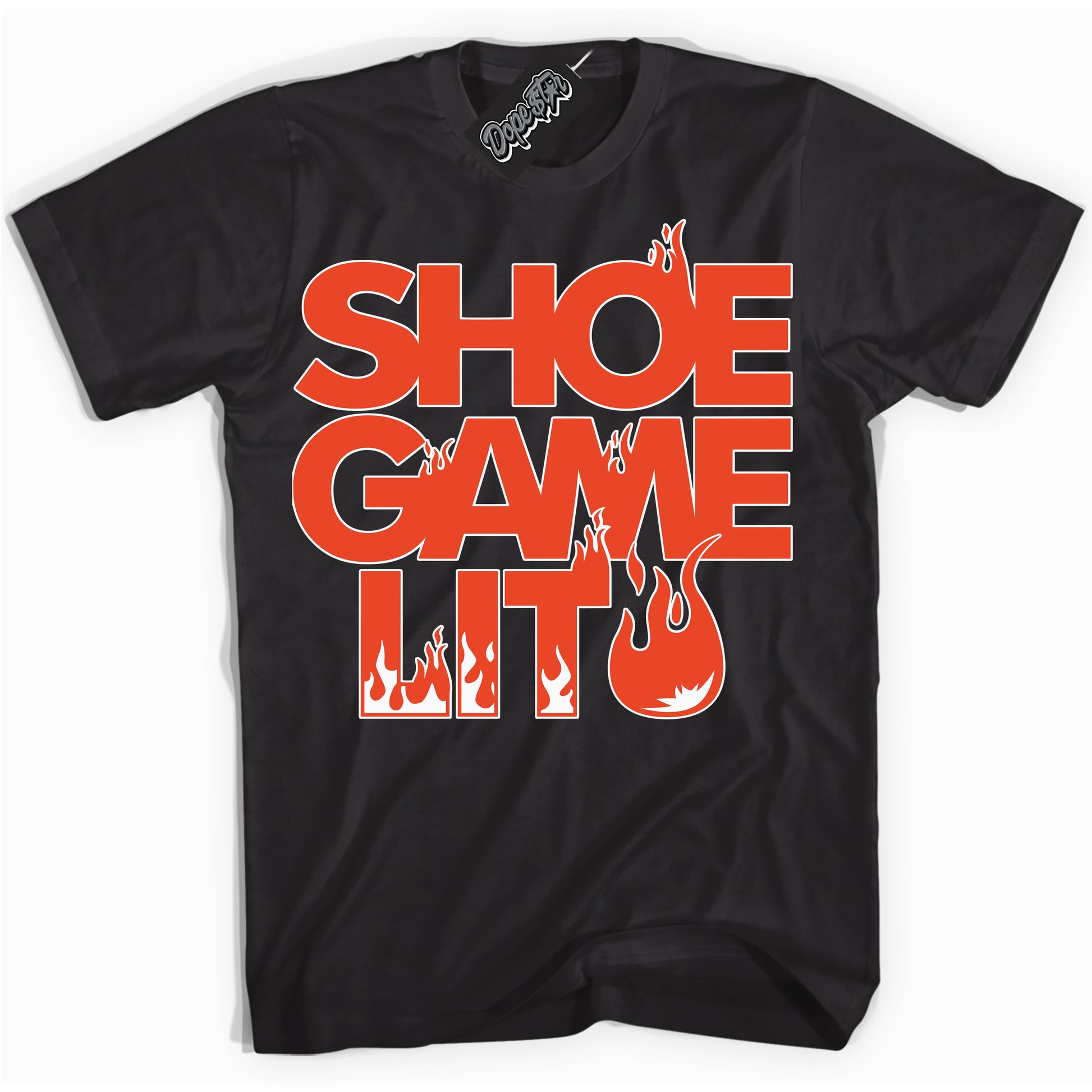 Cool Black Shirt with “Shoe Game Lit” design that perfectly matches Cosmic Clay Dunk.
