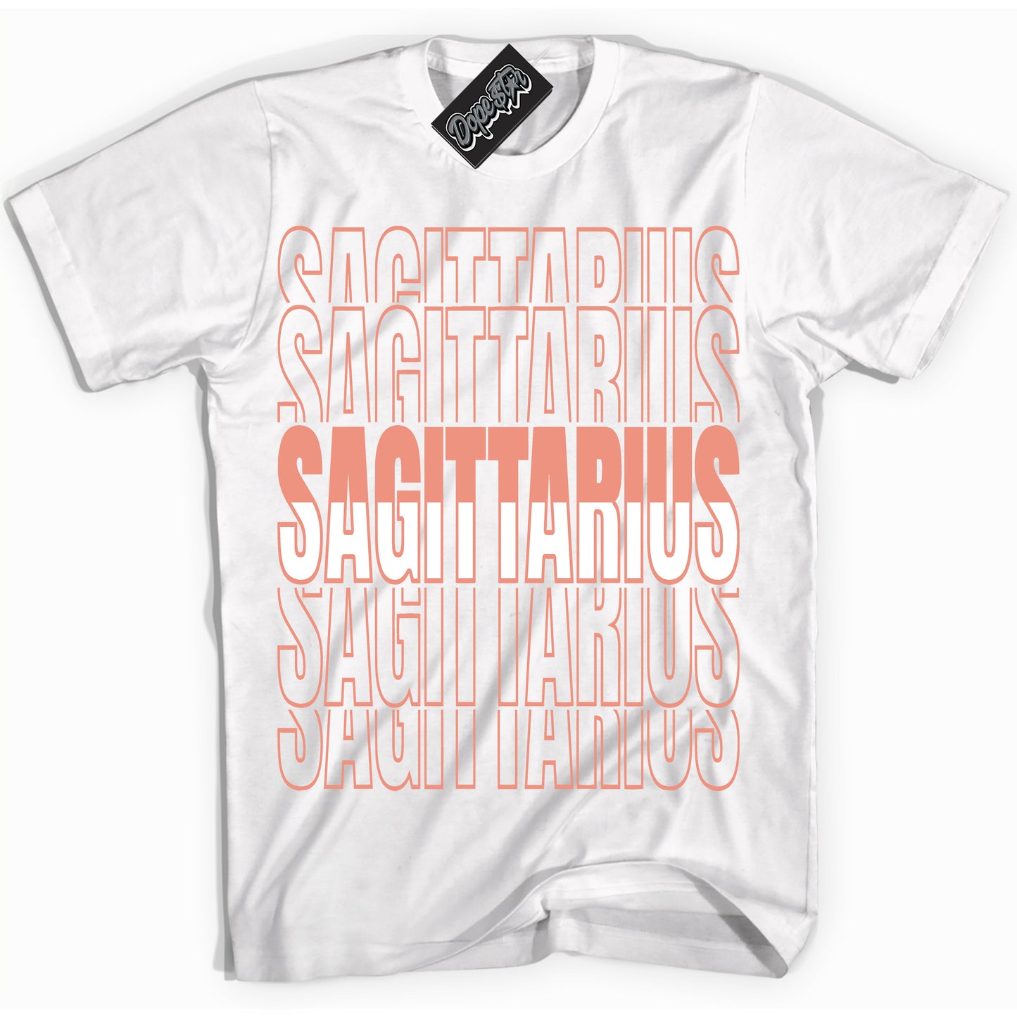 Cool White Shirt with “Sagittarius” design that perfectly matches Light Wild Mango Dunk.
