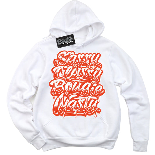 Cool White Hoodie with “Sassy Classy” design that Perfectly Matches Cosmic Clay Dunk.