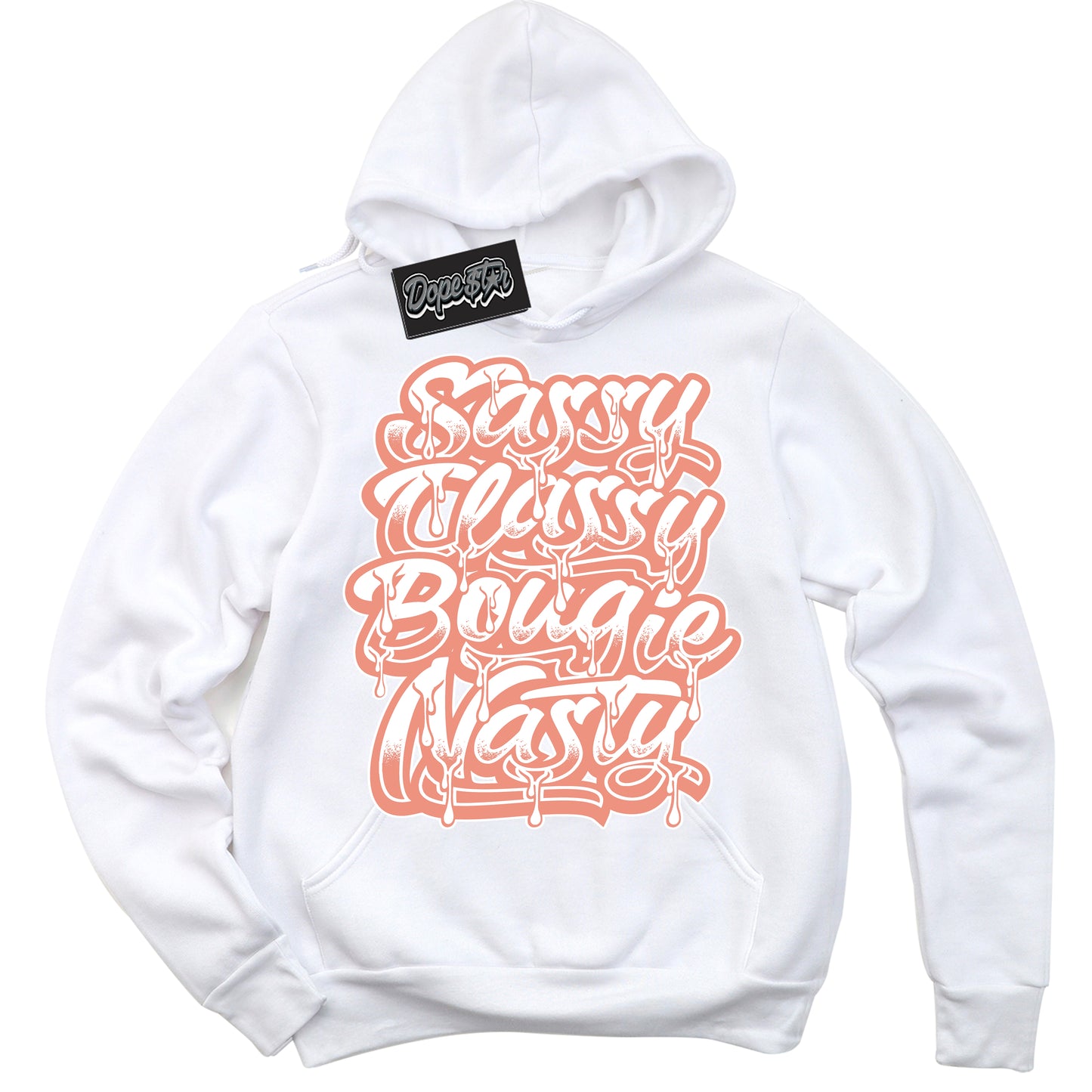 Cool Black Hoodie with “Sassy Classy” design that Perfectly Matches Light Wild Mango Dunk.

