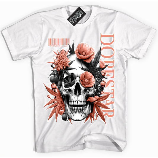 Cool White Shirt with “Skull Poppies” design that perfectly matches Light Wild Mango Dunk.
