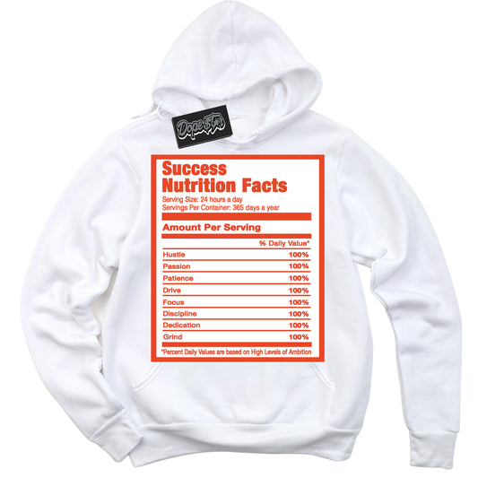 Cool White Hoodie with “Success Nutrition” design that Perfectly Matches Cosmic Clay Dunk.