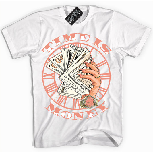 Cool White Shirt with “Time Is Money” design that perfectly matches Light Wild Mango Dunk.
