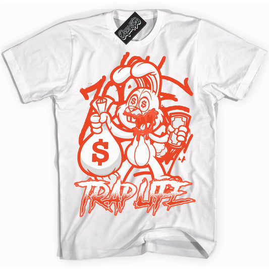 Cool White Shirt with “Trap Rabbit” design that perfectly matches Cosmic Clay Dunk.